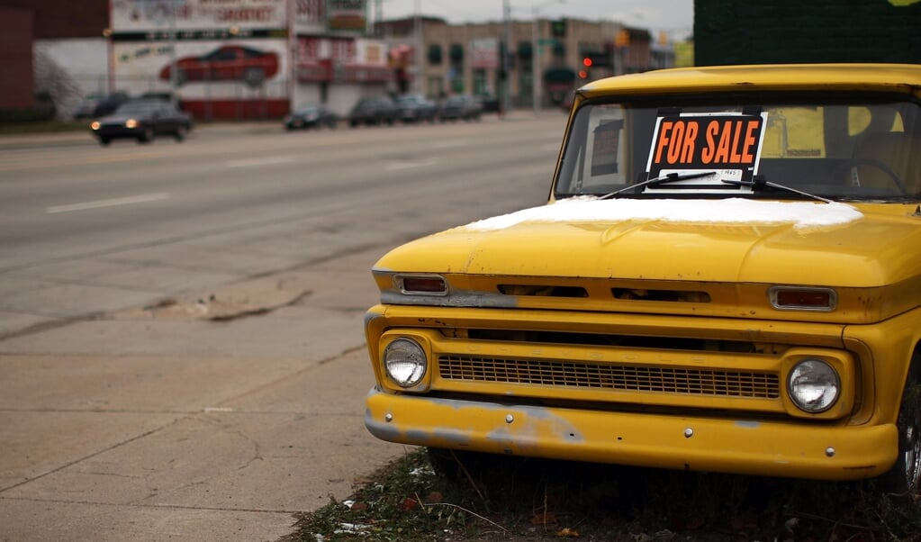 Detroit, ooit de trots van de Amerikaanse autoindustrie, kent jaren van diep verval. (beeld afp / Spencer Platt)