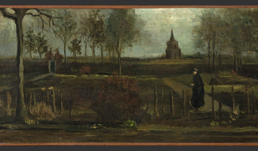 2013-10-17 00:00:00 epa08332144 A handout file photo dated 17 October 2013 made available by the Groninger Museum shows the painting "Spring Garden", the rectory garden in Nuenen in the spring by the painter Vincent van Gogh in Groningen, Netherlands. Van Gogh's work was stolen from the Singer Laren museum on 30 March 2020. The painting was on loan from the Groninger Museum. EPA/HANDOUT / Marten de Leeuw HANDOUT EDITORIAL USE ONLY/NO SALES/NO ARCHIVES (beeld EPA)