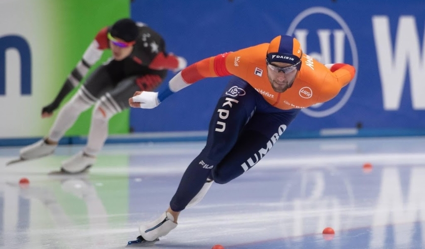 2019-11-23 00:00:00 epa08020153 Thomas Krol of Netherlands in action during the men's 1000 m race of the ISU Speed Skating World Cup in Tomaszow Mazowiecki, central Poland, 23 November 2019. EPA/Grzegorz Michalowski POLAND OUT ( beeld anp)