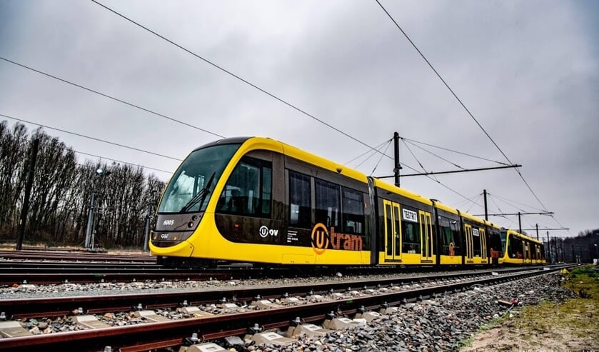 2019-02-06 12:34:39 NIEUWEGEIN - Nieuwe tramstellen voor de Uithoflijn staan klaar op de remise. De Uithoflijn is de nieuwe metrolijn in aanbouw tussen Utrecht Centraal en De Uithof. Het tracé is acht kilometer lang en telt negen haltes. De trams gaan van ( beeld anp)