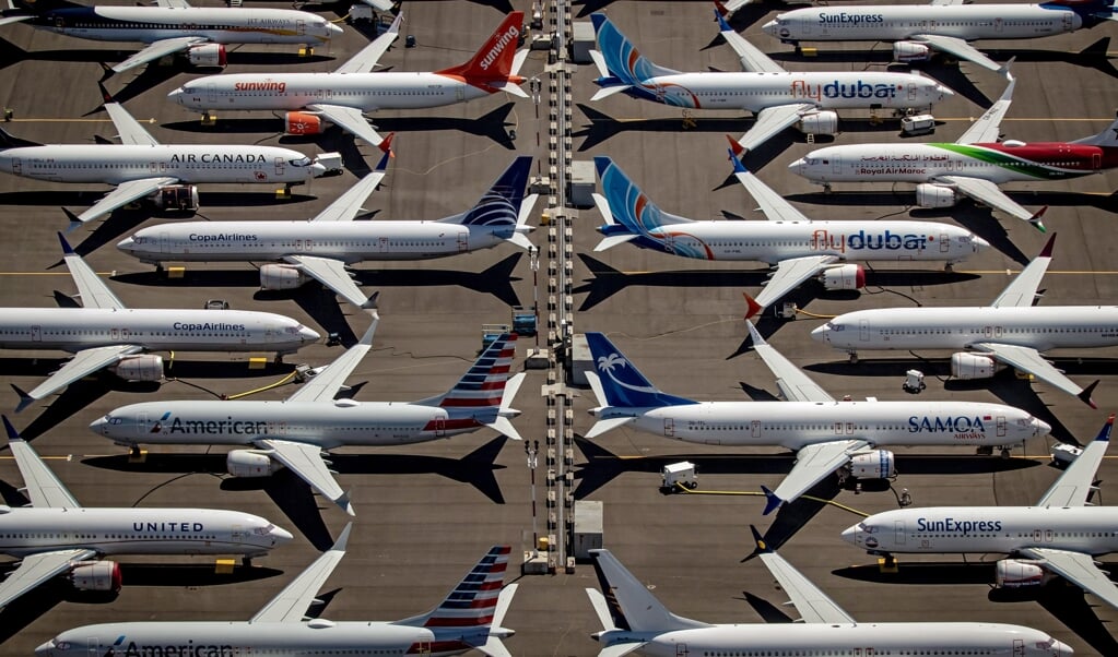 <p>De Boeing 737 Max werd aan de grond gehouden nadat eind 2018 en begin 2019 twee toestellen waren neergestort.</p> (beeld epa / Gary He)