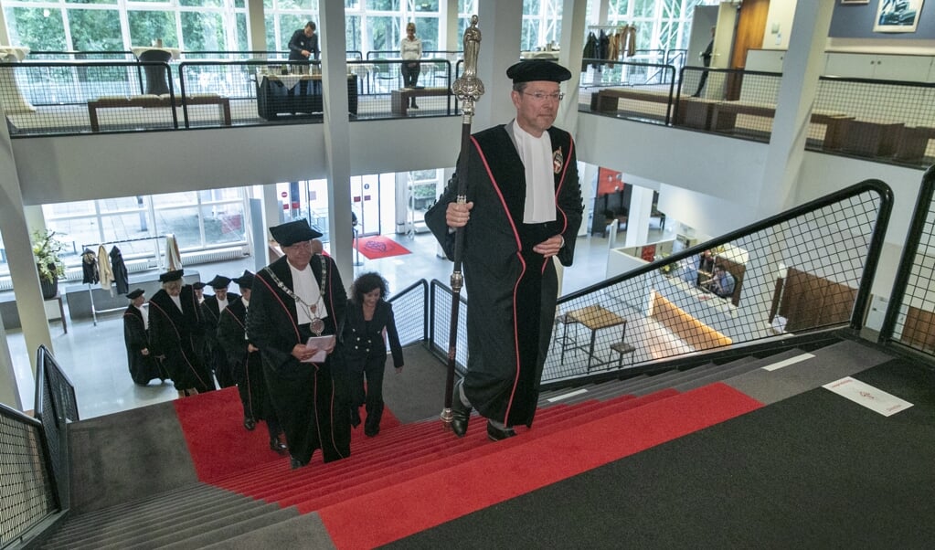 <p>De opening van het academisch jaar aan de Radboud Universiteit Nijmegen, op 31 augustus dit jaar.</p> (beeld anp / Ronald Heitink)