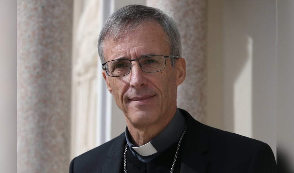 <p>Bisschop Olivier de Germay van Ajaccio (Corsica, Frankrijk), en opvolger van kardinaal Barbarin als aartsbisschop van Lyon.</p> (beeld Pascal Pochard-Casabianca / afp)