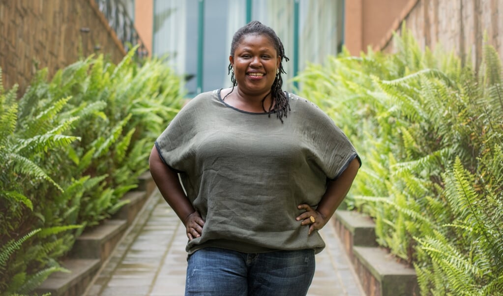 <p>Jackie Okinyi: 'Sommige mensen met hiv dragen zelfs geen mondmaskers meer omdat ze denken dat zij toch al corona hebben.'</p> (beeld aidsfonds)