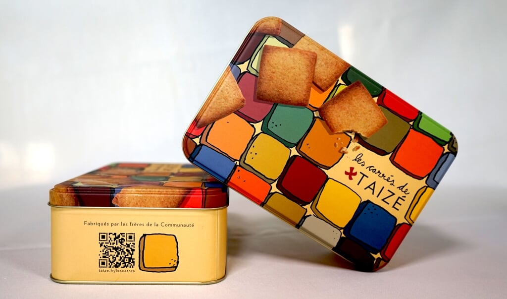 'Les carrés de Taizé', de door de oecumenische gemeenschap van Taizé gefabriceerde koekjes. (beeld Taizé)