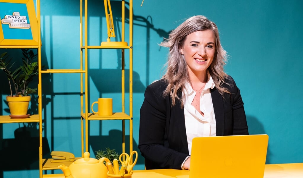 Britt Breure van AFAS: 'Ons nieuwe pand zal vooral de functie van clubhuis hebben, waar je elkaar ontmoet. Het routinematige werk kan thuis.' (beeld nd)