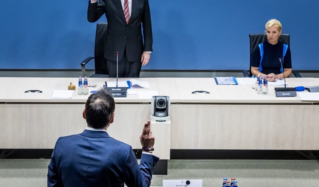 Gerard Blankestijn, voormalig directeur Toeslagen bij de Belastingdienst, voor zijn verhoor tijdens de derde dag van de hoorzittingen van de commissie die onderzoek doet naar problemen rond de fraudeaanpak bij de kinderopvangtoeslag. (beeld anp / Remko de Waal)