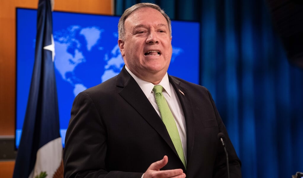 De Amerikaanse minister Mike Pompeo van Buitenlandse Zaken overweegt Hongkongers 'die zich niet meer thuis voelen in Hongkong' toestemming te geven om naar de VS te emigreren. (beeld afp)