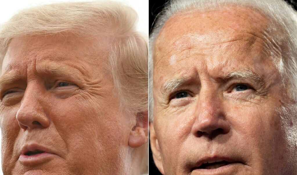 <p>Ondanks vier jaar presidentschap is Trump (links) nog altijd de buitenstaander die Washington, nota bene vanuit het Witte Huis, onder vuur neemt. Juist omdat Biden (rechts) al zo lang in de landelijke politiek zit. </p> (beeld anp)