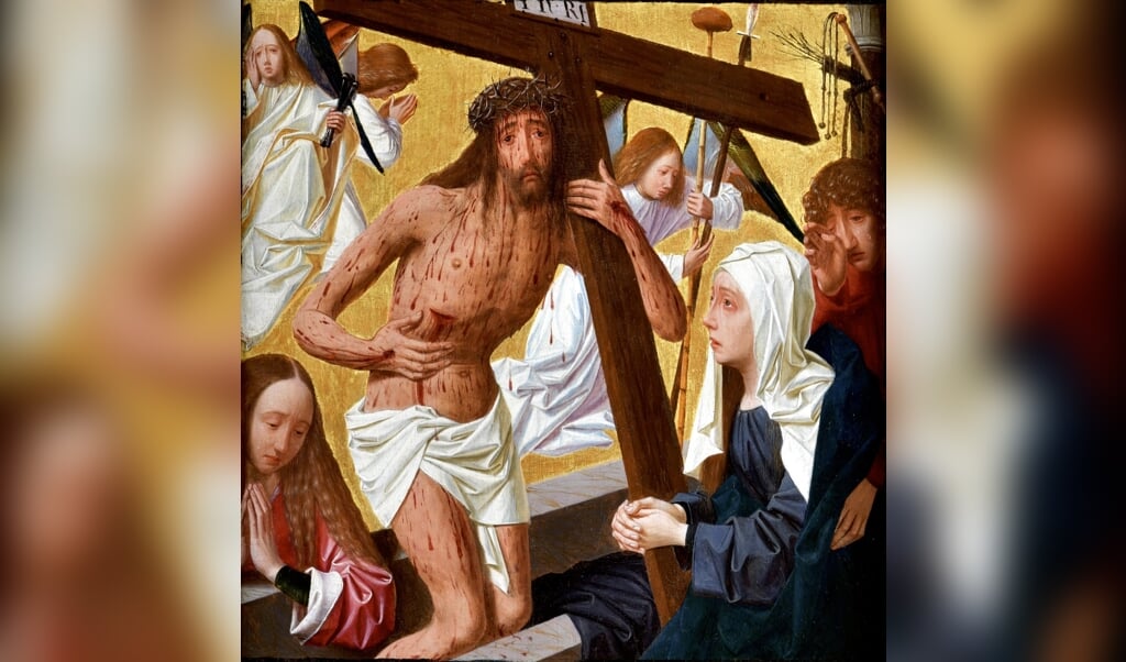 <p>Christus als man van smarten, Geertgen tot Sint Jans, 1480-1490. Collectie Museum Catharijneconvent, foto Marco Sweering</p> (beeld Marco Sweering)