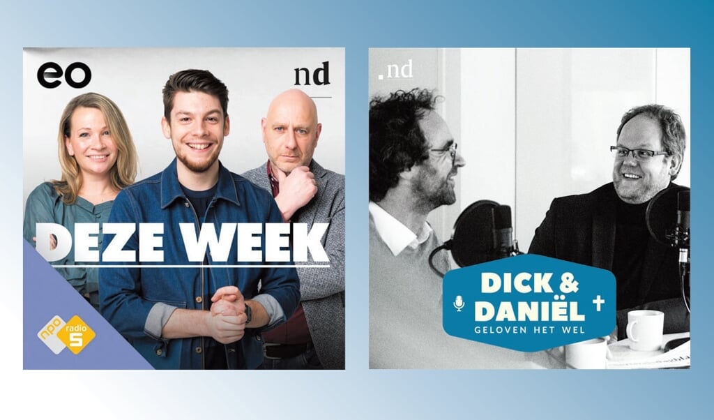 Het Nederlands Dagblad komt met twee nieuwe podcasts: Deze week en Dick&Daniël geloven het wel. (beeld ND)