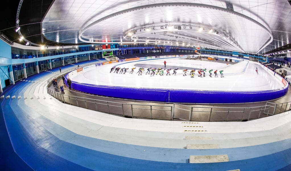 In Thialf worden de komende weken vijf belangrijke wedstrijden geschaatst. (beeld anp / Vincent Jannink)