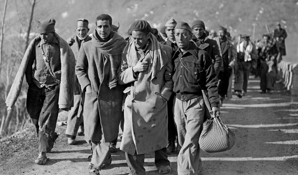 Na de overwinning van generaal Franco in de Spaanse Burgeroorlog vluchtten soldaten van het Volksfront in februari 1939 naar Frankrijk. (beeld anp)