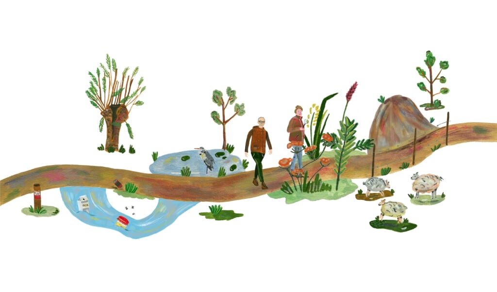 Andre Zwartbol loopt vier weken een stukje van het ‘Pelgrimspad’ en gaat op zoek naar God in de natuur. (beeld ND)
