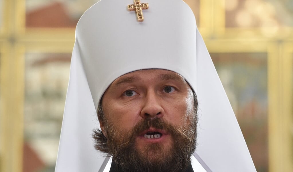 De Russisch-Orthodoxe metropoliet Hilarion, hoofd van het departement voor externe betrekkingen van het patriarchaat van Moskou. (beeld afp / Vasily Maximov)