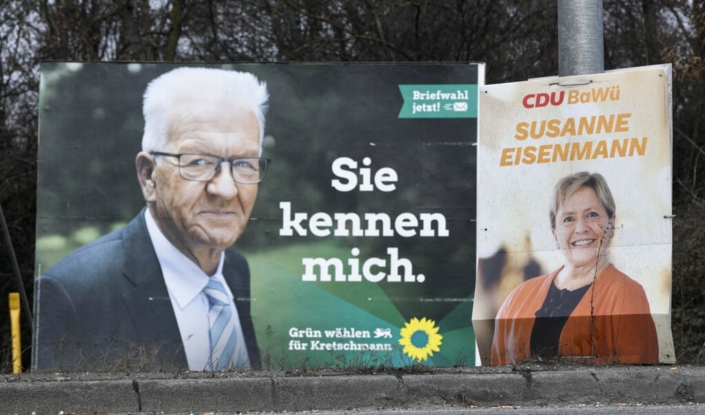 De Groenen wonnen met de 'Realpolitiker' Winfried Kretschmann de verkiezingen in Baden-Württemberg. (beeld afp / Thomas Kienzle)