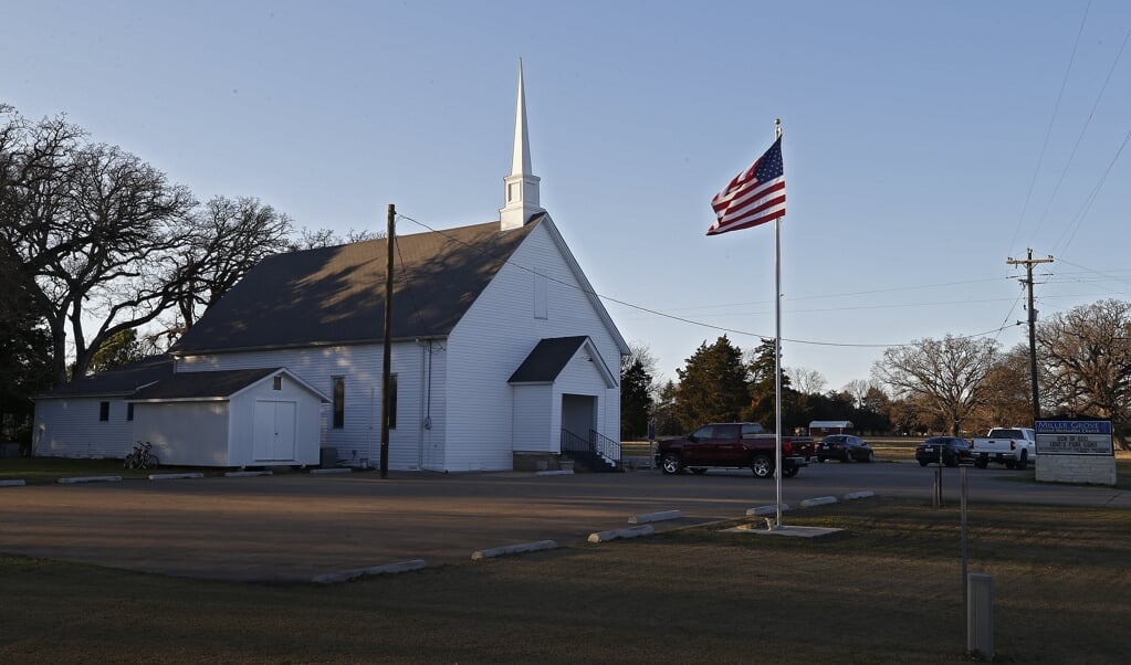 Miller Grove United Methodist Church vlak bij Cumby, Texas. Het kerkverband van de methodisten in de VS had plannen georganiseerd te scheuren, maar na de progressieven stappen nu ook conservatieve gelovigen uit de kerk. (beeld epa / Larry W. Smith)