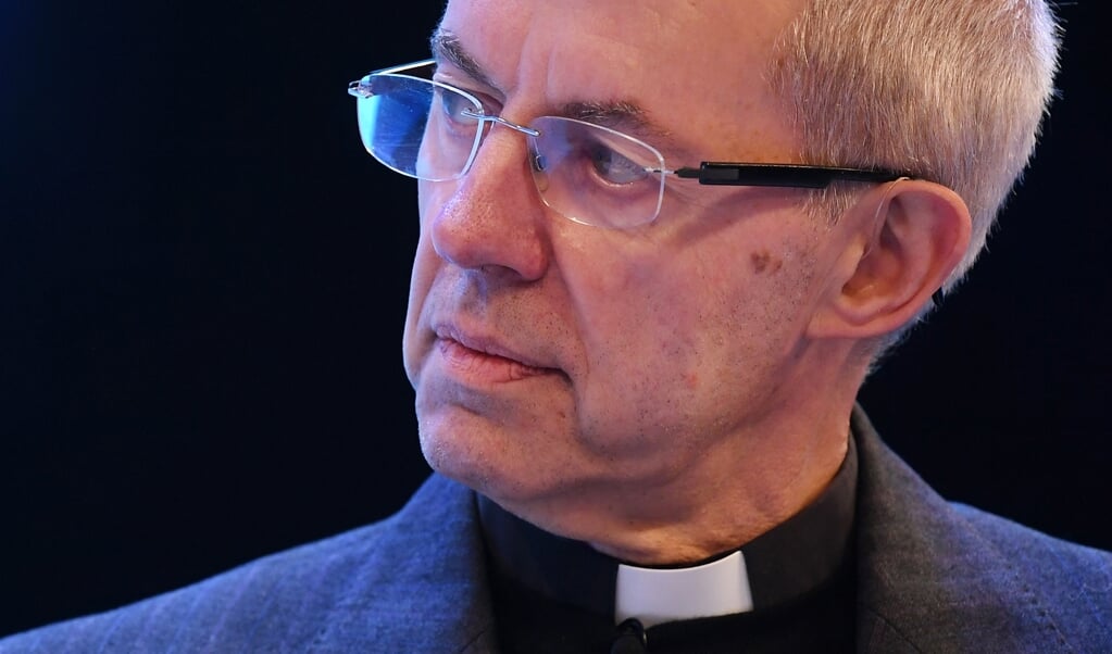 Zo praat je niet over mensen, is kort gezegd de boodschap van aartsbisschop Justin Welby aan de leider van de Anglicaanse Kerk in Nigeria. (beeld epa / Andy Rain)