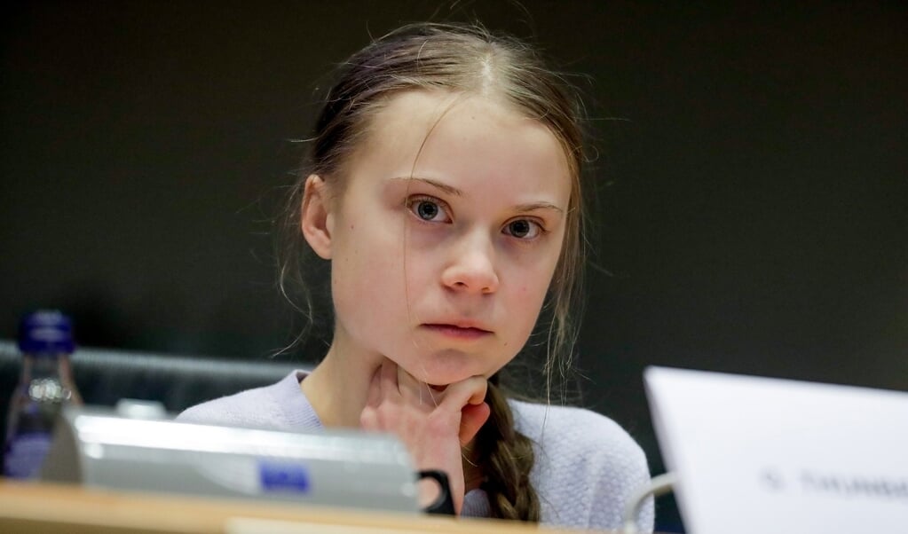 De Zweedse klimaatactivist Greta Thunberg, vorig jaar zomer tijdens een bijeenkomst in Brussel. (beeld epa / Stephanie Le Cocq)