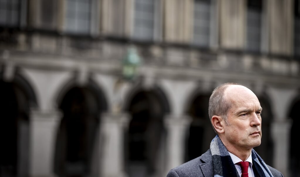 Gert-Jan Segers na afloop van een gesprek met informateur Herman Tjeenk Willink. (beeld anp / Remko de Waal)