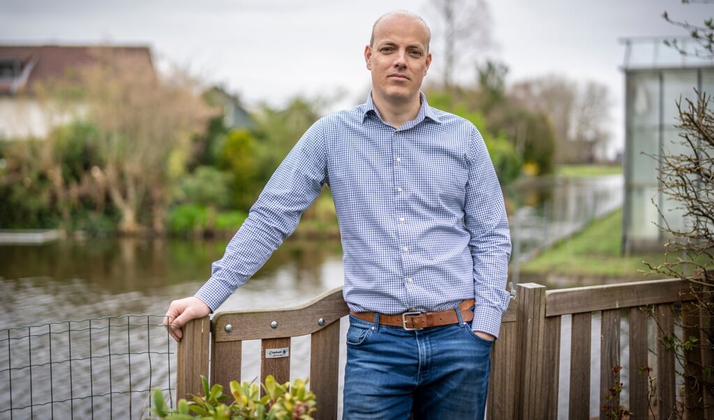 'Ik had de gevolgen van deze tweet voor mij en mijn gezin willen voorkomen', zegt fractievoorzitter Elias van Belzen van de SGP-ChristenUnie in Nieuwkoop. (beeld Hielco Kuipers)