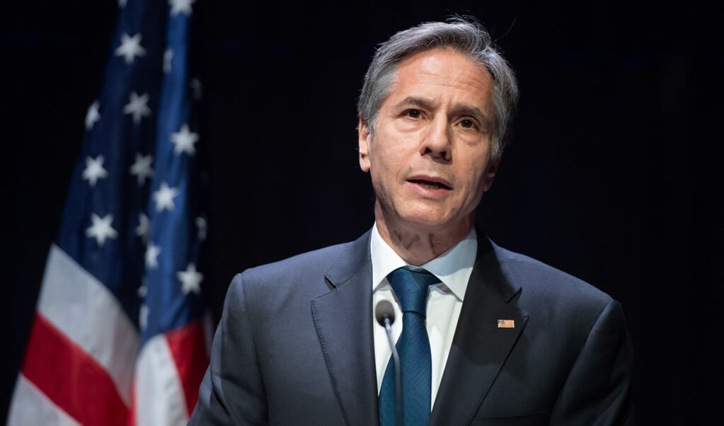 De Amerikaanse minister van Buitenlandse Zaken Antony Blinken is fel over China en Saudi-Arabië. (beeld afp / Saul Loeb)