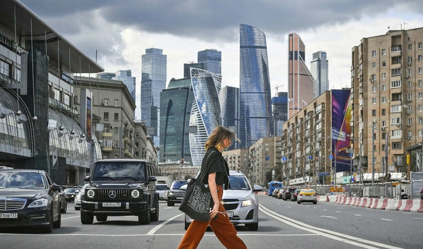 De wolkenkrabbers van het Moskouse International Business Centre, ook wel bekend als ‘Moskva-City’ waar familieleden van de Syrische president Assad een deel van hun fortuin hebben ondergebracht. (afp / Alexander Nemenov)