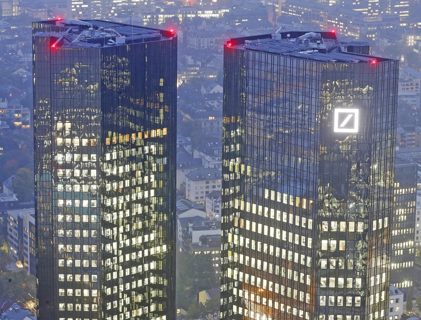 Zelfs Deutsche Bank, door IMF als groot risico voor het financiële systeem aangeduid, doorstaat het testscenario nog. (ap / Michael Probst)