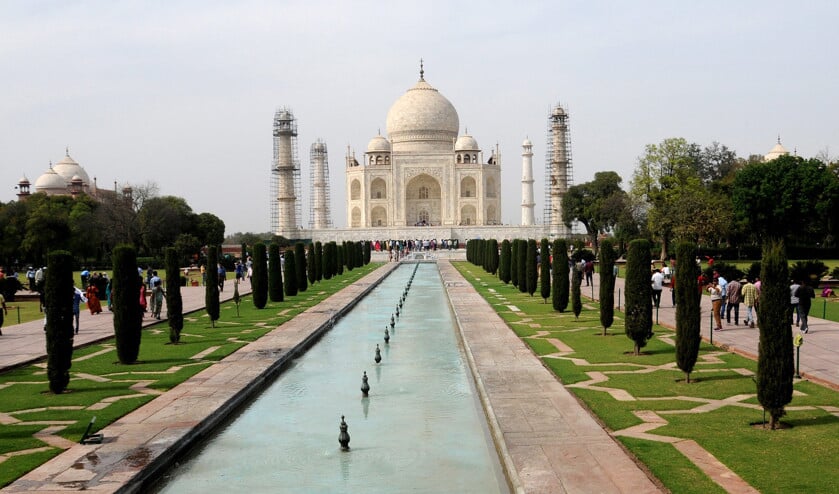 De Taj Mahal. In oktober werden hindoeïstische arbeiders bij het monument opgepakt wegens ‘provocatie’ door te bidden tot de godin Shiva. (epa)