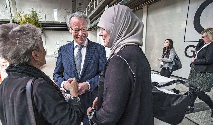 Jozias van Aartsen woensdag bij een internationale conferentie in Den Haag over het gevaar van terugkerende kalifaatgangers. (Guus Dubbelman)