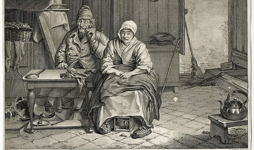 Paulus Vincent (1690-1795) en Barbara Jansen (1691/2-1796) vieren op 20 november 1793, ‘nog gezond en frisch’, hun 75e huwelijksdag. (collectie rijksmuseum)