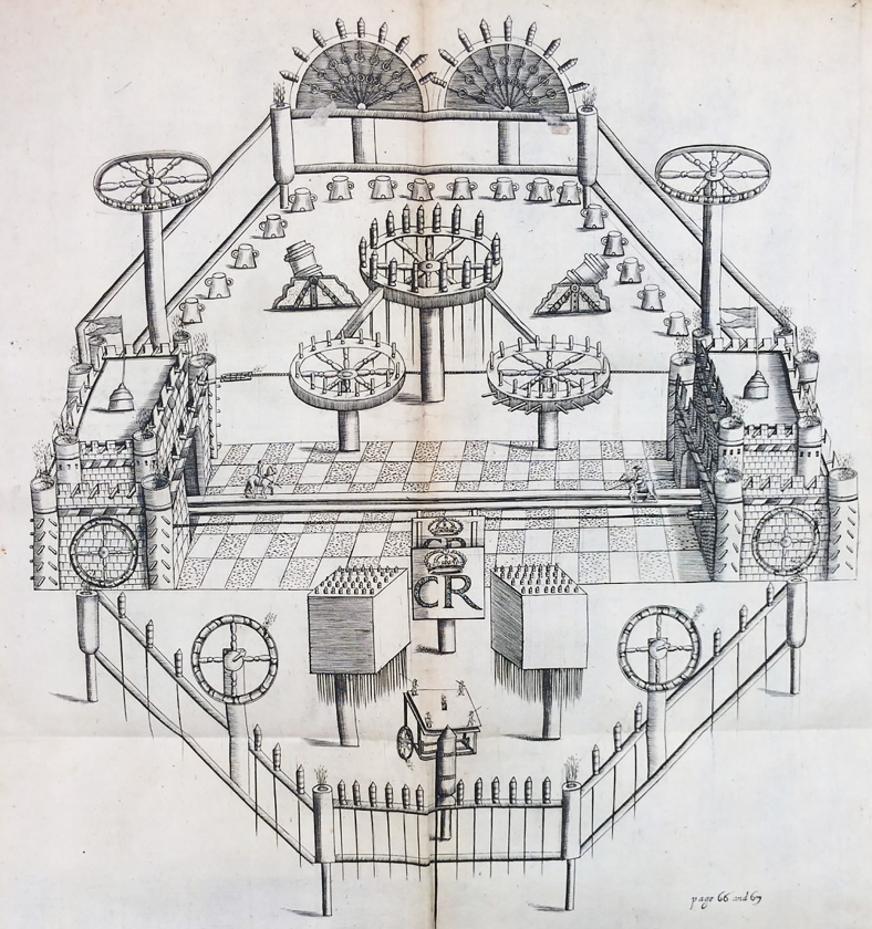 Illustratie uit Pyrotechnia van John Babington, vertaald door Daniel Manlyn, 1635. (illustratie uit ‘Pyrotechnia’)