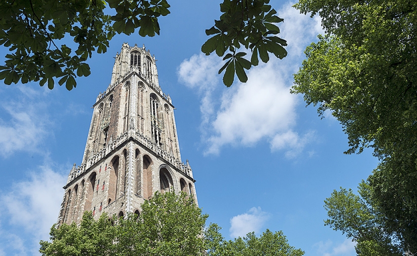 Het bovenste deel van de Domtoren blijkt in slechtere staat te verkeren dan gedacht, zo bleek bij inspectie in oktober. (anp / Lex van Lieshout)