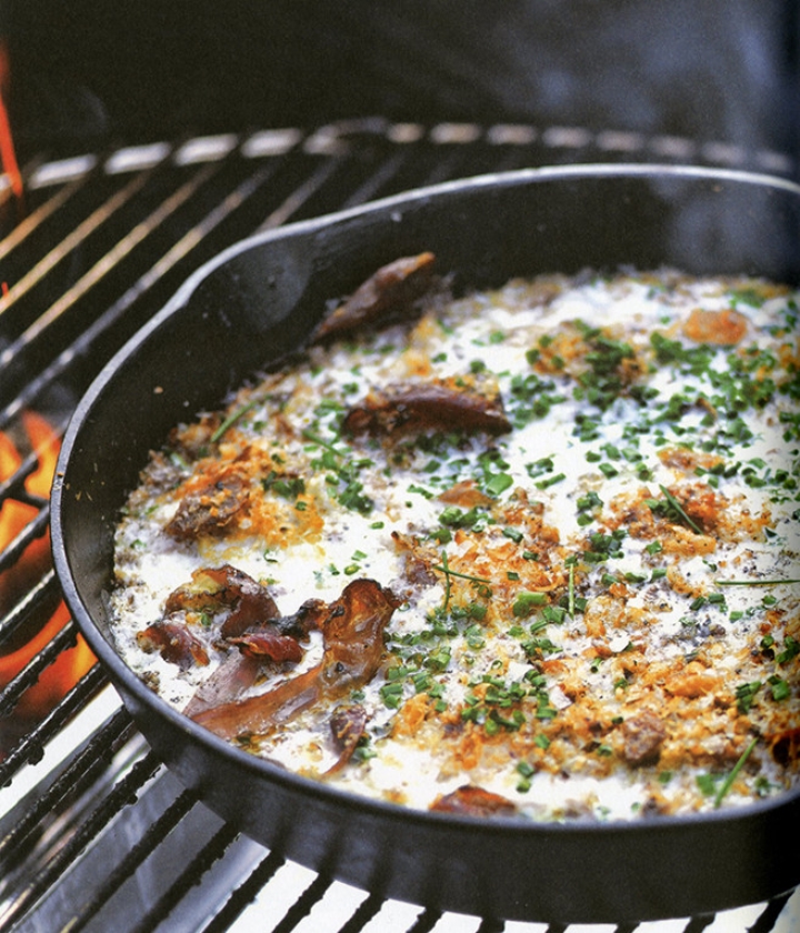 Recept: Gegrilde eieren met prosciutto (uit besproken boek)