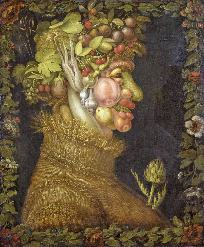 Giuseppe Arcimboldo, De zomer, 1573, olieverf op doek, 76 x 64 cm, Musée du Louvre, Parijs. (nd)
