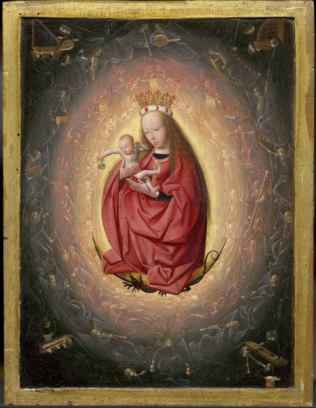 Geertgen tot Sint Jans, De verheerlijking van Maria, 1490-1495, olieverf op paneel, 24,5 x 20,5 cm, Museum Boijmans Van Beuningen, Rotterdam. (nd)