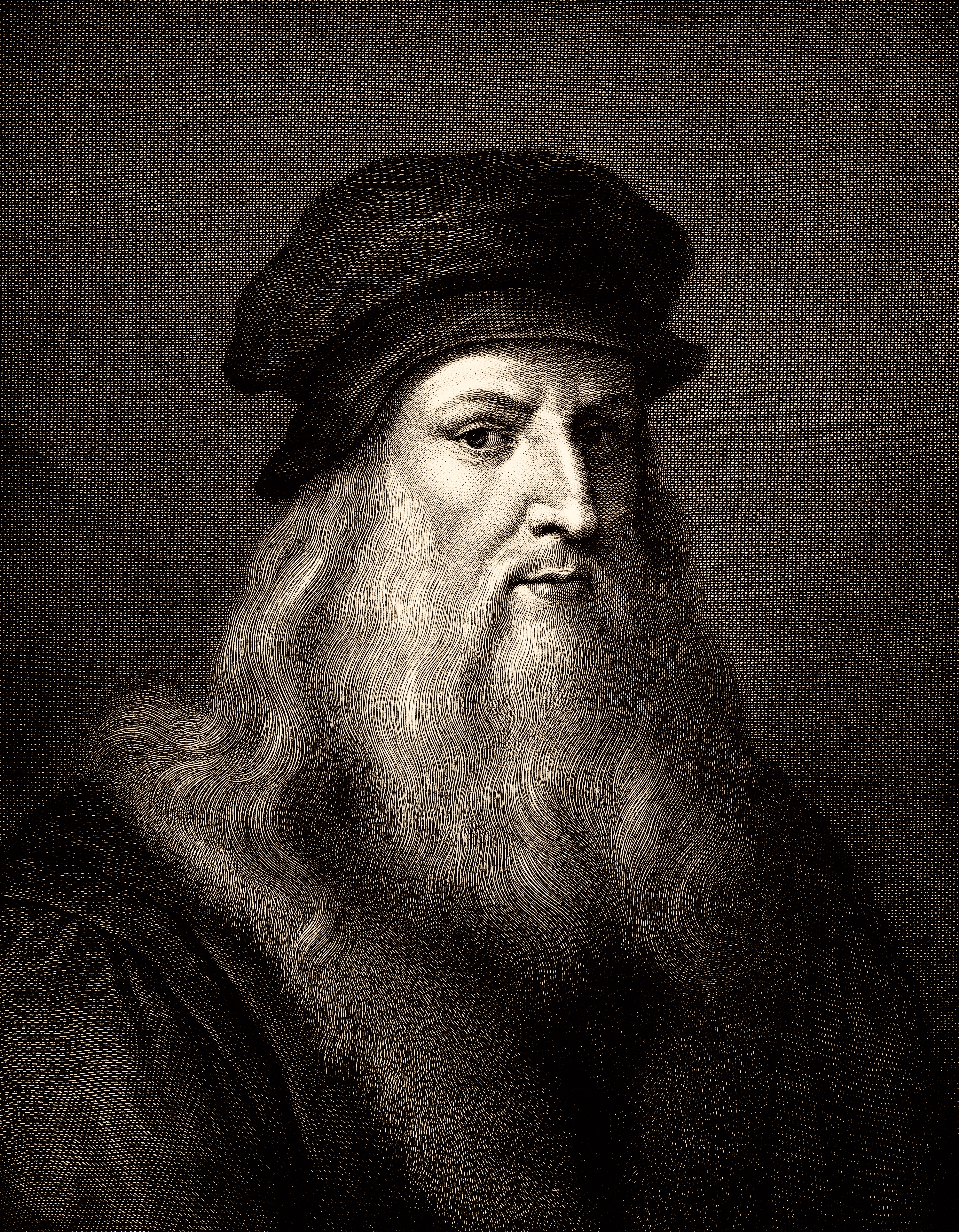 Leonardo da Vinci (Sepia toned) XXXL.