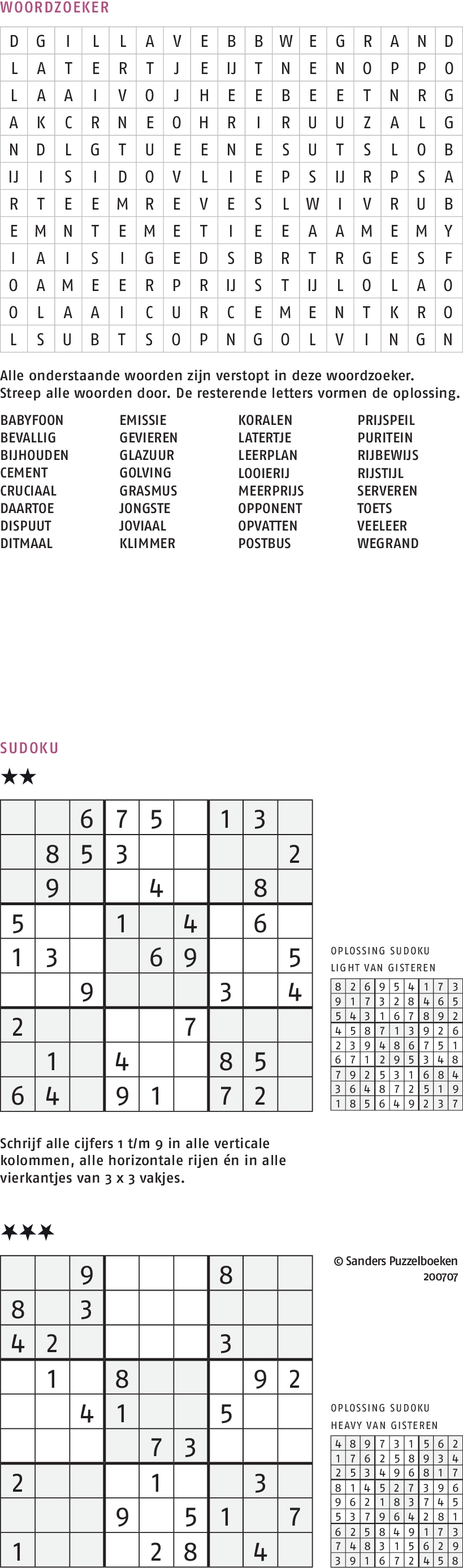 Woordzoeker En Sudoku Nederlands Dagblad